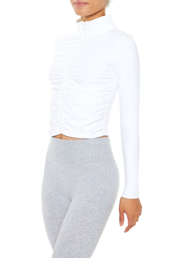 Forever 21 Active Ruched Zip-Up Jacket