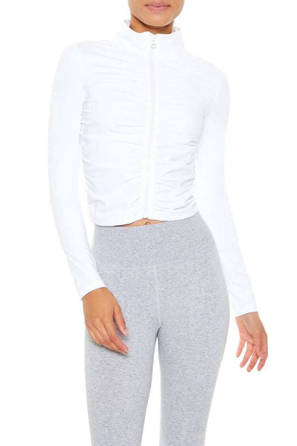forever 21 Active Ruched Zip-Up Jacket