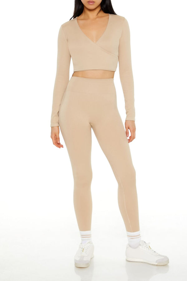 Forever 21 Active Seamless Surplice Crop Top