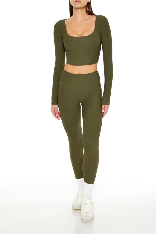 Forever 21 Active Square-Neck Crop Top