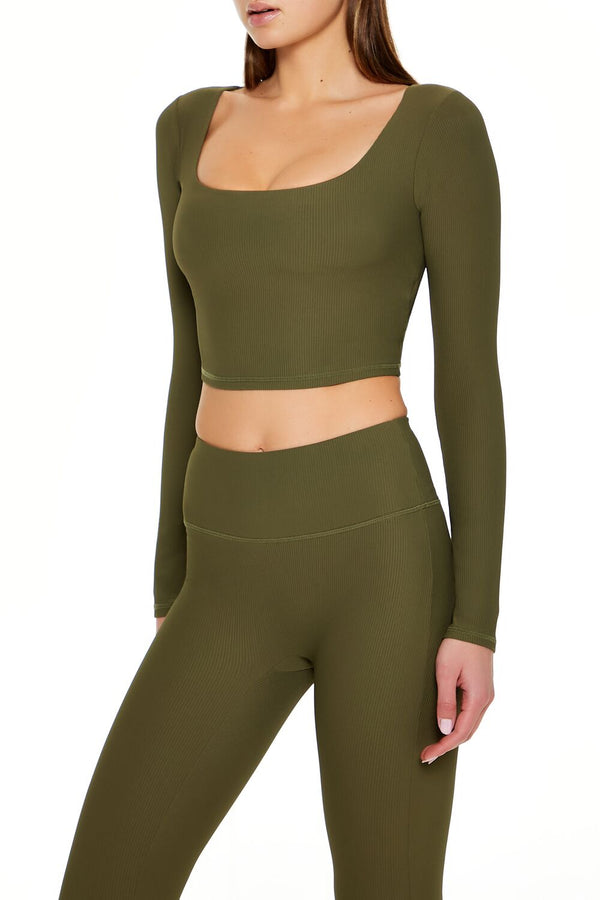 Forever 21 Active Square-Neck Crop Top