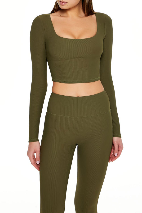 forever 21 Active Square-Neck Crop Top