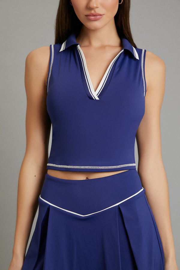 Forever 21 Active Two-Tone Split-Neck Crop Top