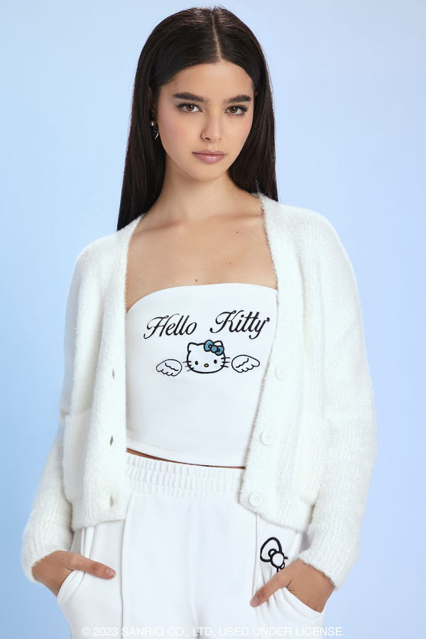 forever 21 Angel Hello Kitty Velour Tube Top