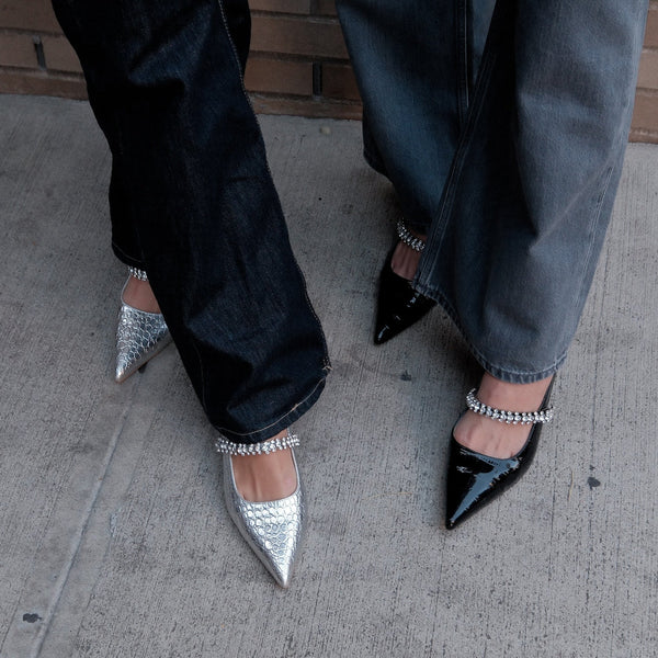 forever 21 Antonella Embossed Leather Pump