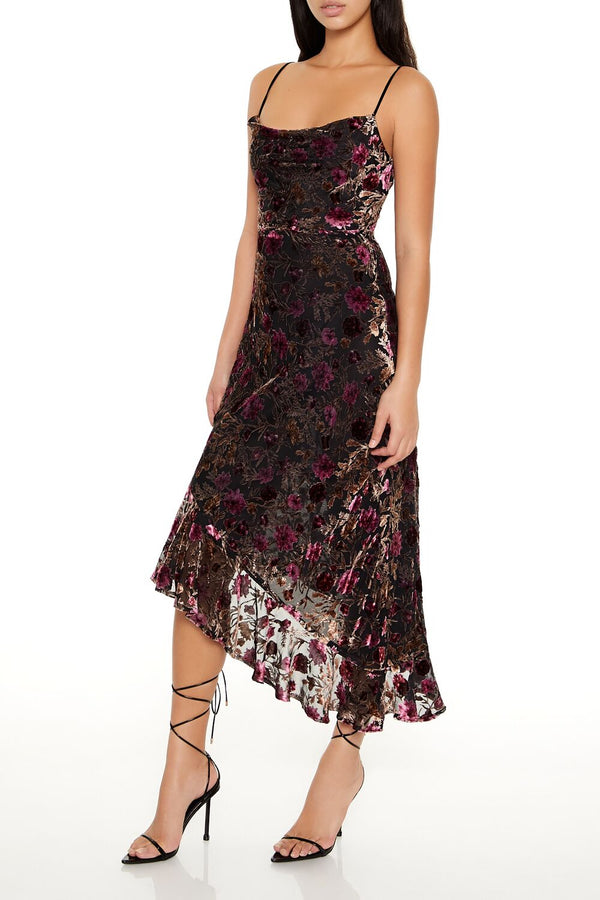 Forever 21 Asymmetrical Floral Midi Dress