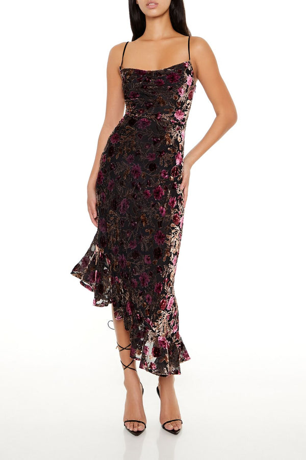 forever 21 Asymmetrical Floral Midi Dress