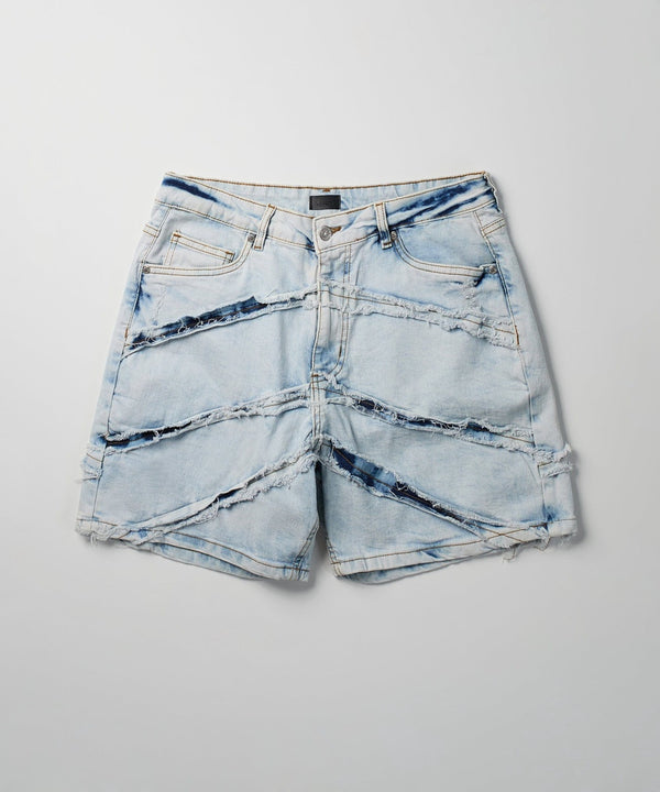forever 21 Bandit Frayed Denim Short - Light Blue
