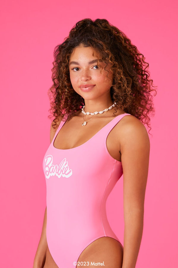 Forever 21 Barbie Graphic One-Piece Swimsuit