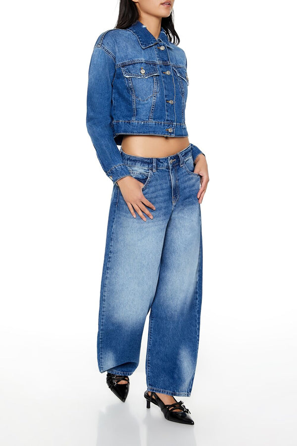 Forever 21 Barrel Mid-Rise Jeans