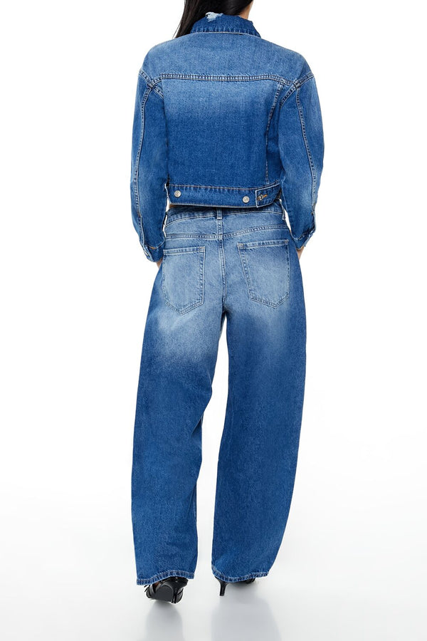 Forever 21 Barrel Mid-Rise Jeans