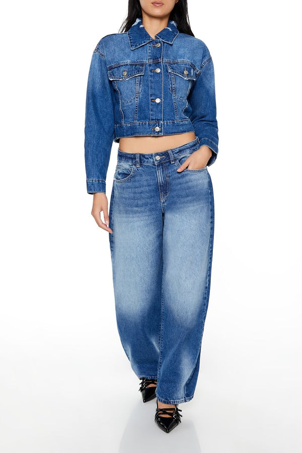 forever 21 Barrel Mid-Rise Jeans