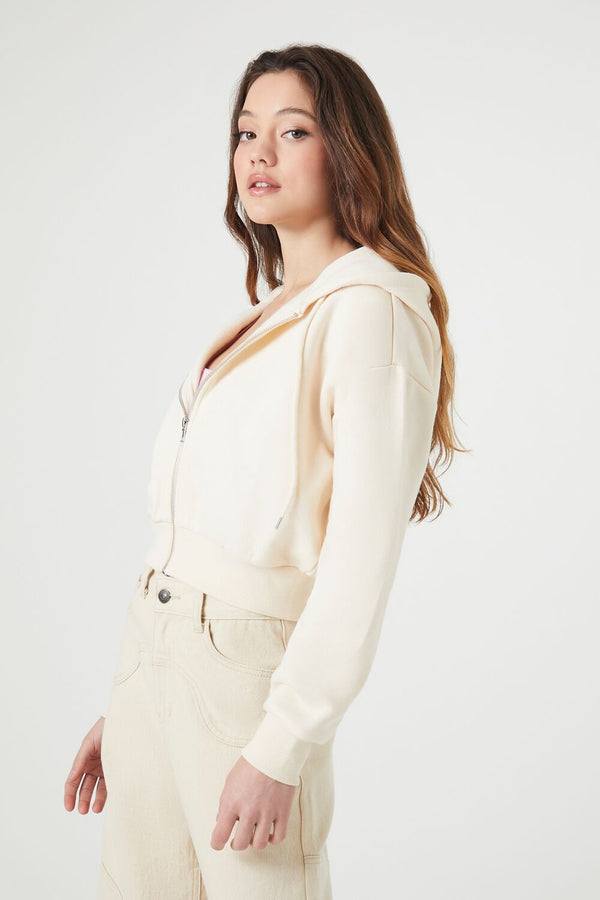 Forever 21 Basic Fleece Zip-Up Hoodie