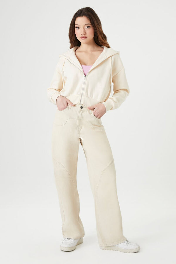 Forever 21 Basic Fleece Zip-Up Hoodie
