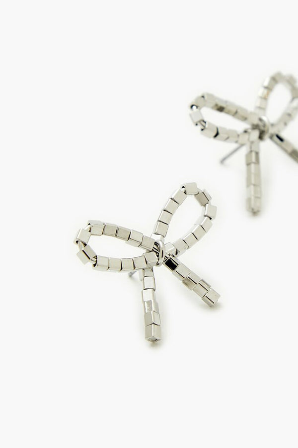 Forever 21 Beaded Bow Stud Earrings