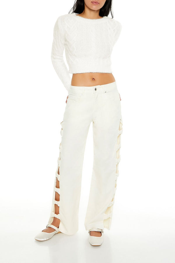 forever 21 Bow Velvet Cutout Pants