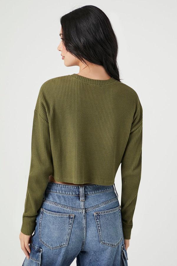 Forever 21 Boxy Ribbed Knit Crop Top