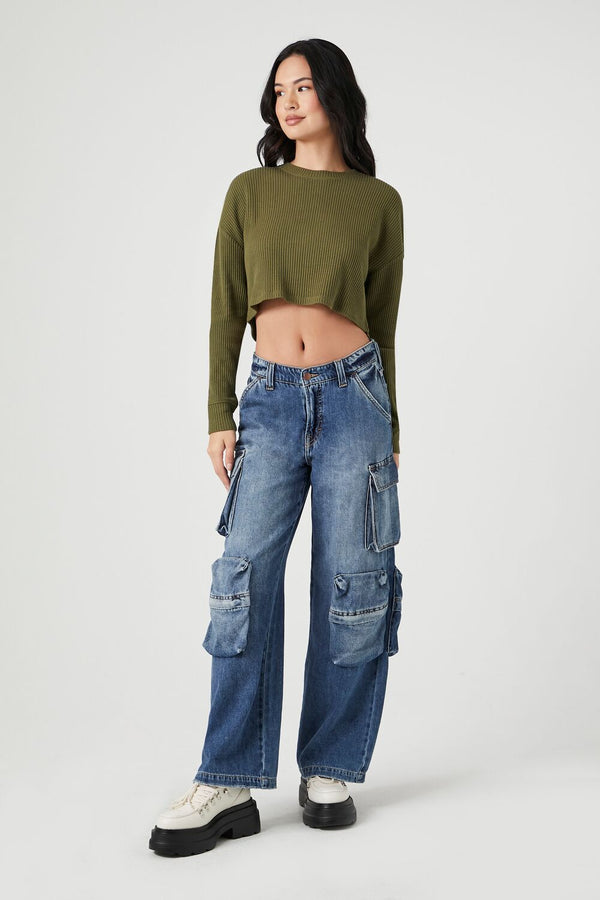 Forever 21 Boxy Ribbed Knit Crop Top