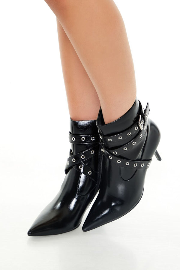 forever 21 Buckled Pointed-Toe Booties