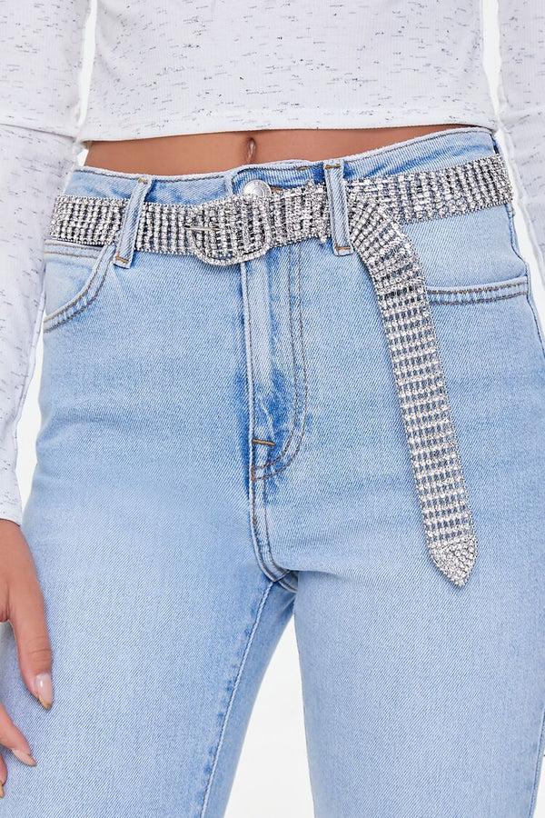 Forever 21 Buckled Rhinestone Hip Belt