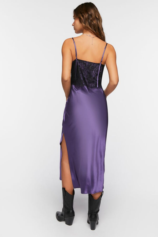 Forever 21 Bustier Satin Slip Midi Dress