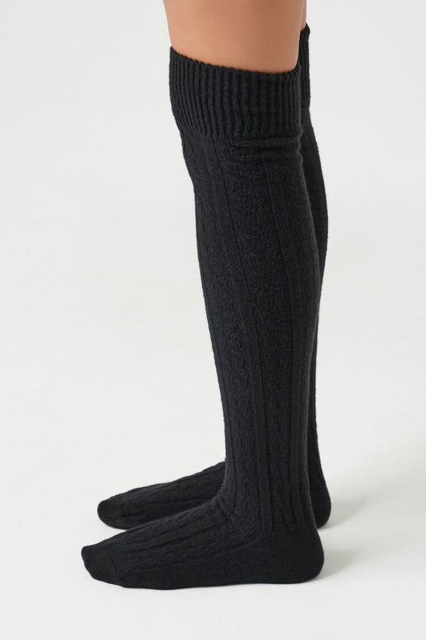 Forever 21 Cable Knit Knee-High Socks