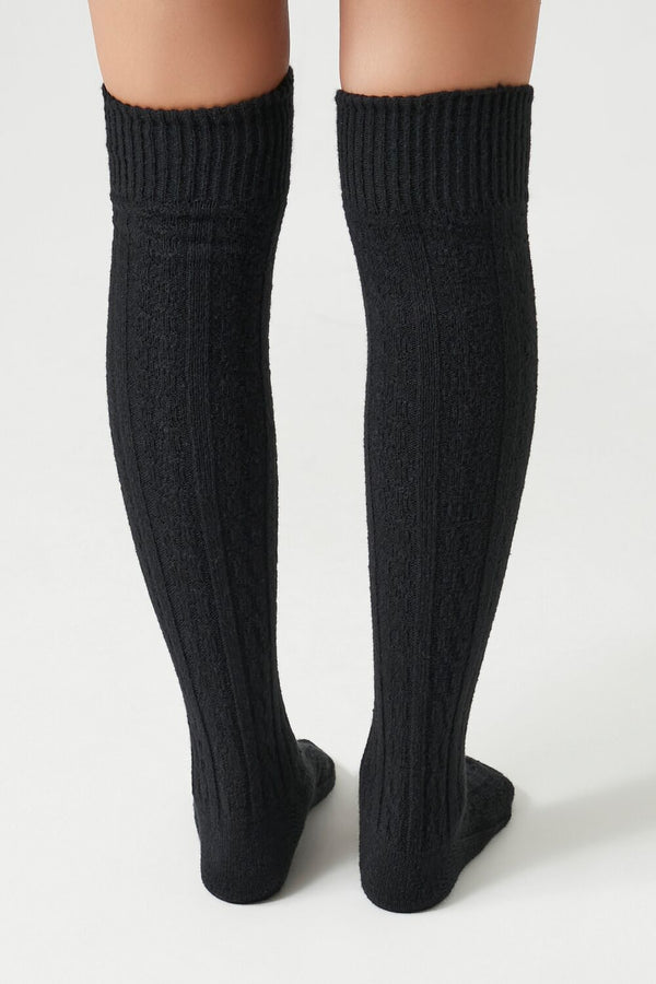 Forever 21 Cable Knit Knee-High Socks