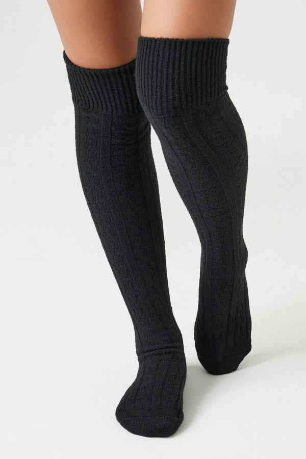 Forever 21 Cable Knit Knee-High Socks