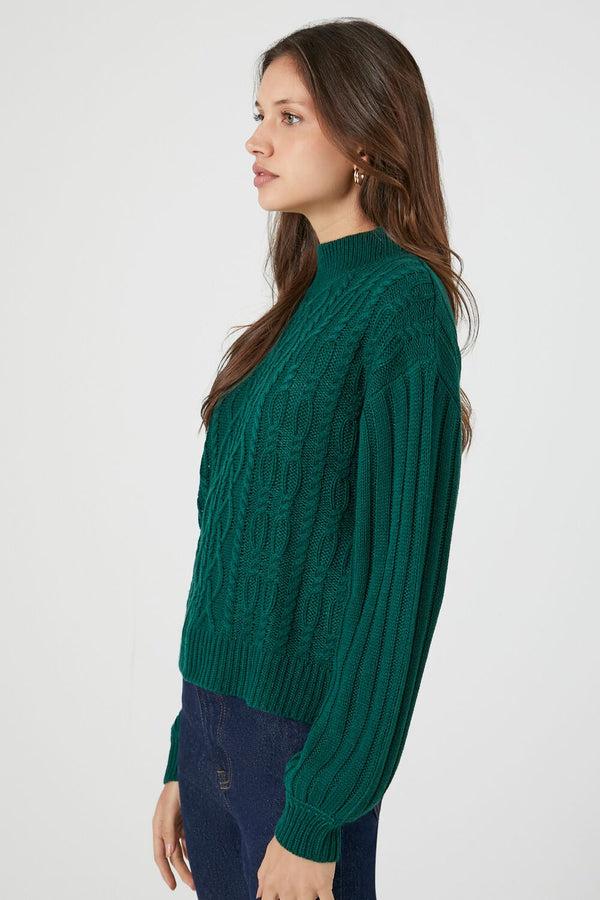 Forever 21 Cable Knit Mock Neck Sweater