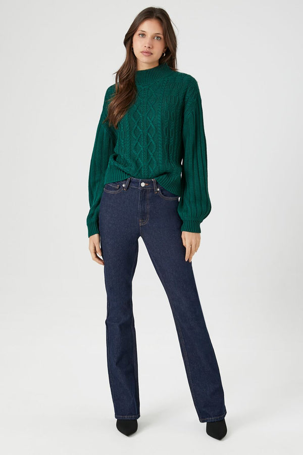 Forever 21 Cable Knit Mock Neck Sweater