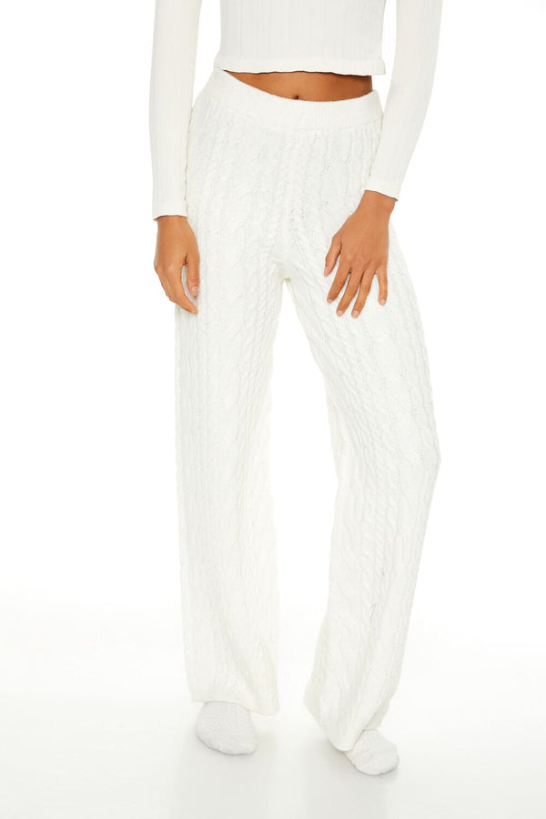 Forever 21 Cable Knit Wide-Leg Pajama Pants