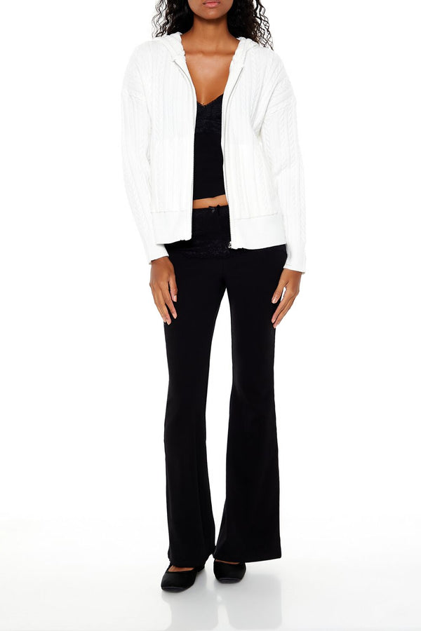 Forever 21 Cable Knit Zip-Up Hoodie