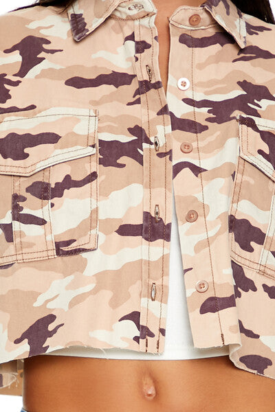 Forever 21 Camo Print Twill Shirt