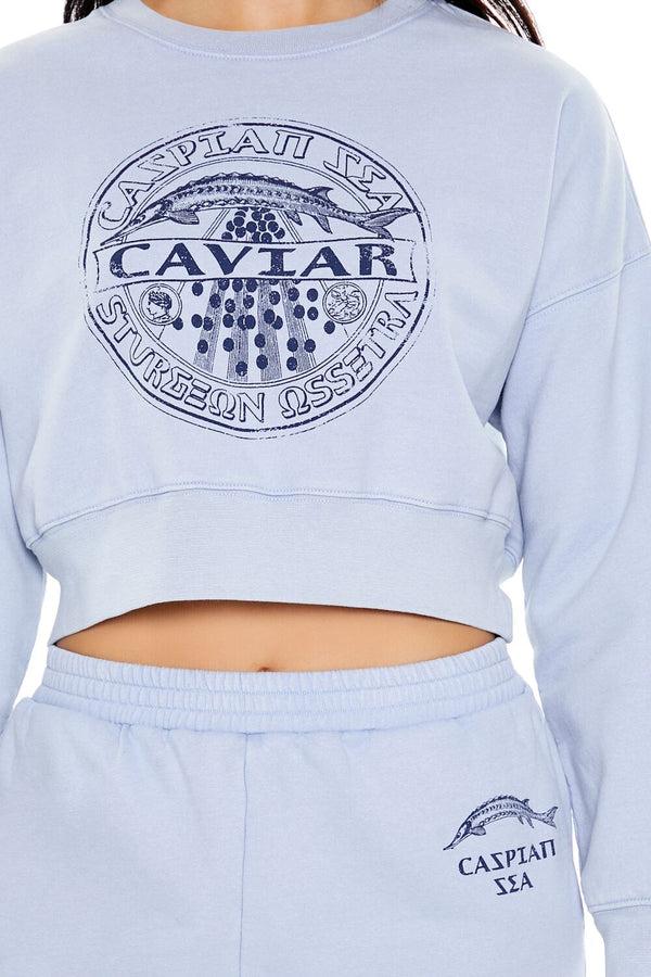 Forever 21 Caviar Graphic Cropped Pullover