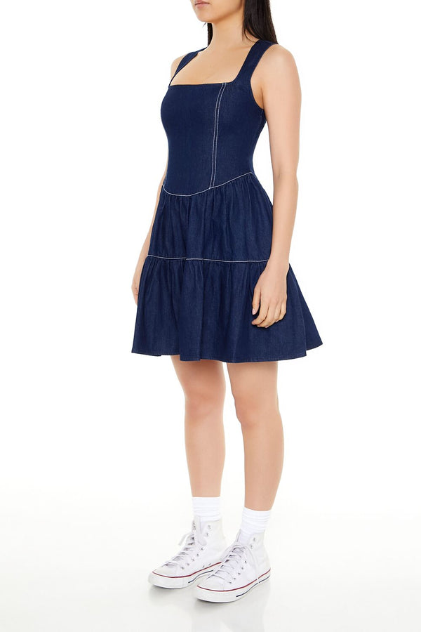 Forever 21 Chambray Fit & Flare Mini Dress