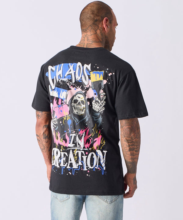 Forever 21 Chaos Short Sleeve Tee - Black