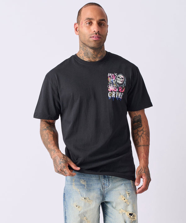 forever 21 Chaos Short Sleeve Tee - Black