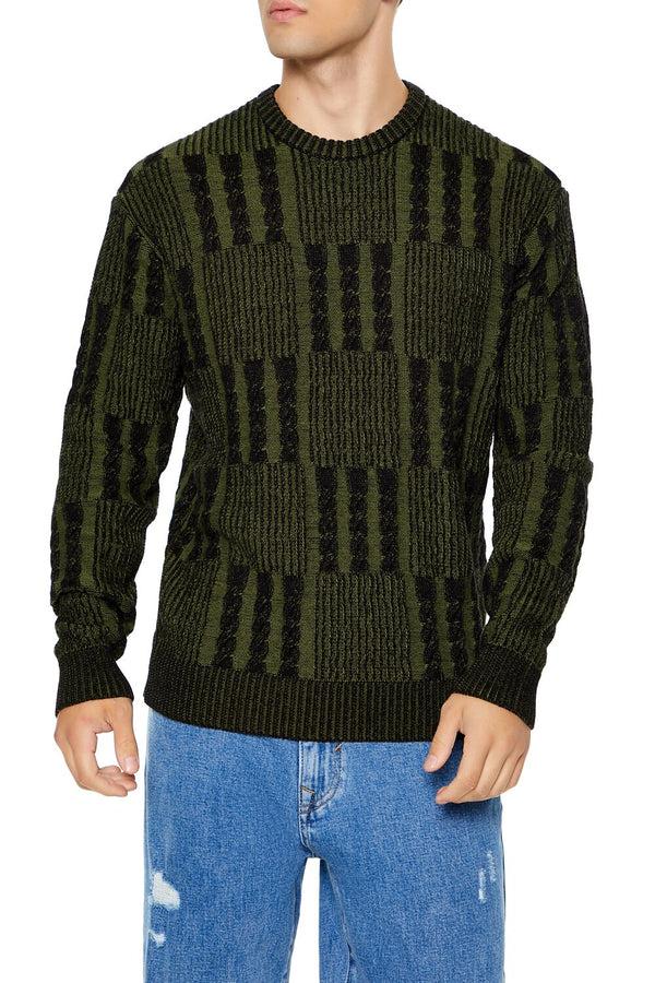 forever 21 Checkered Cable Knit Sweater