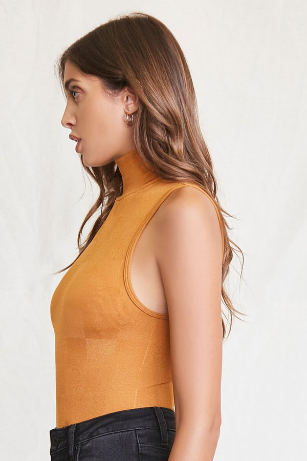 Forever 21 Checkered Turtleneck Bodysuit