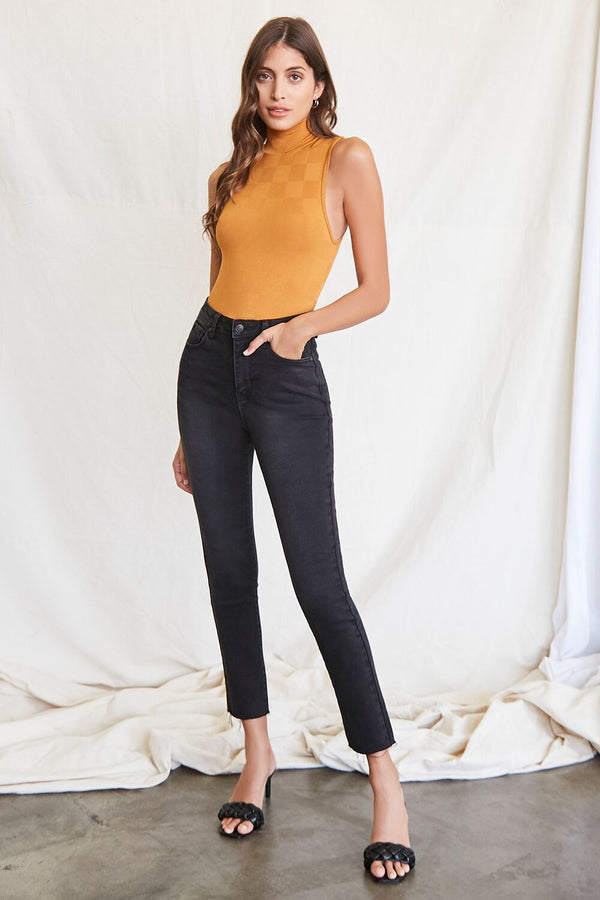 Forever 21 Checkered Turtleneck Bodysuit
