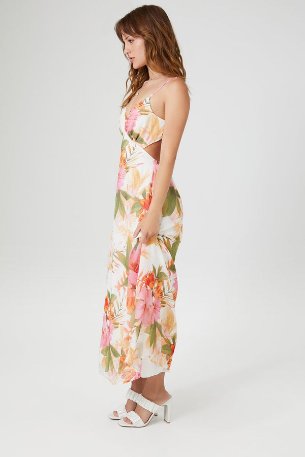 Forever 21 Chiffon Floral Print Midi Dress