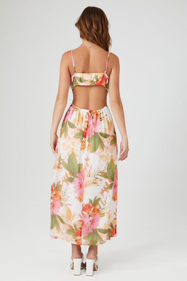 Forever 21 Chiffon Floral Print Midi Dress