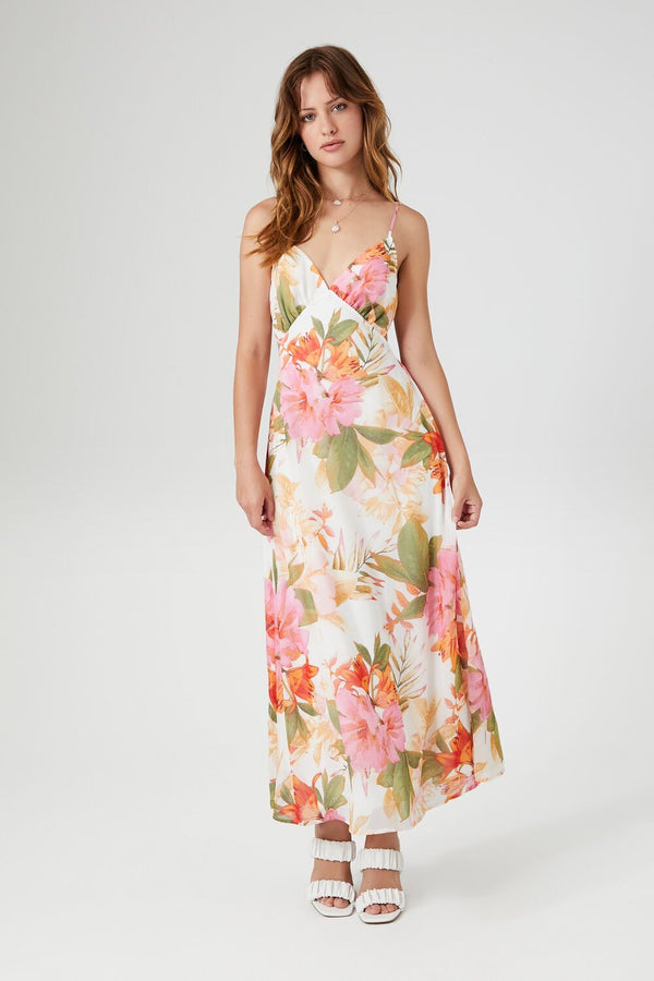 forever 21 Chiffon Floral Print Midi Dress