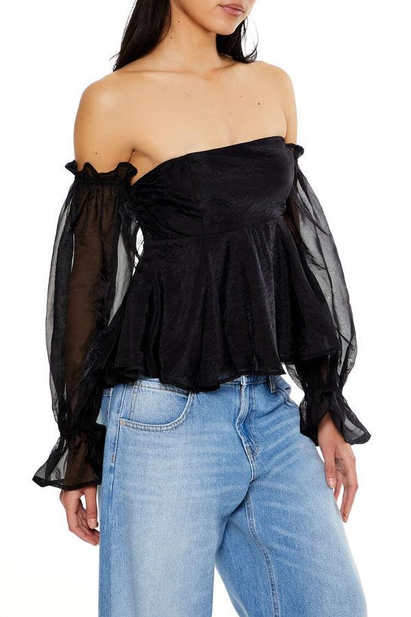 Forever 21 Chiffon Off-the-Shoulder Top