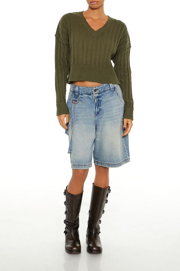 Forever 21 Chunky Knit Cropped Sweater