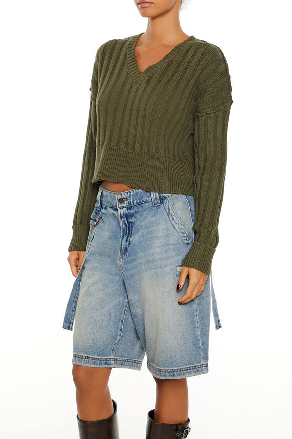 Forever 21 Chunky Knit Cropped Sweater