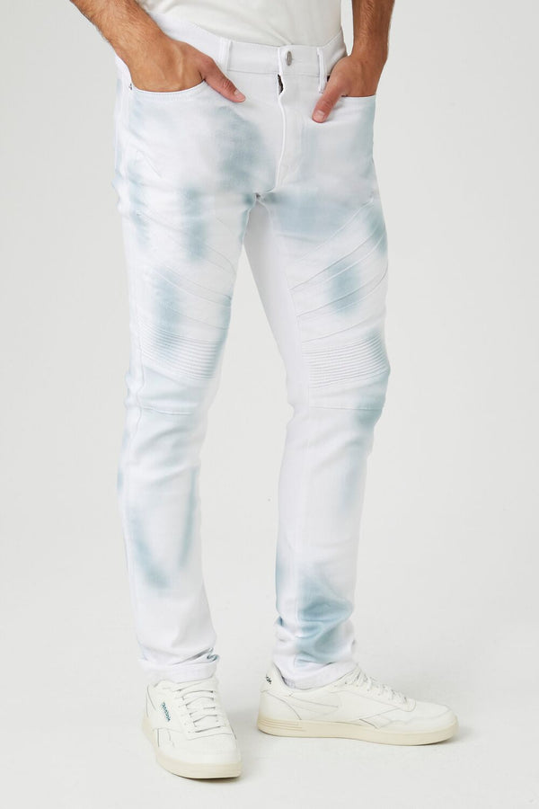 Forever 21 Cloud Wash Moto Skinny Jeans
