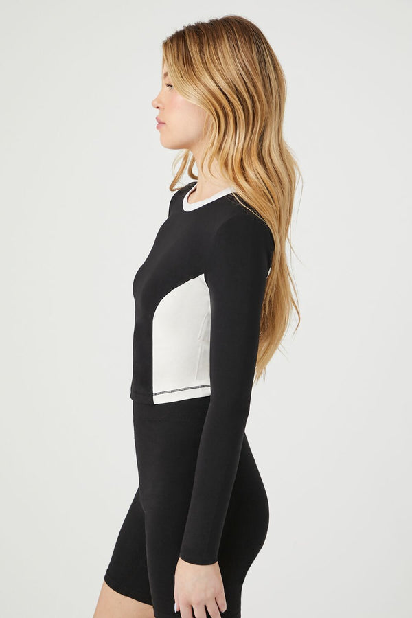 Forever 21 Colorblock Crew Crop Top
