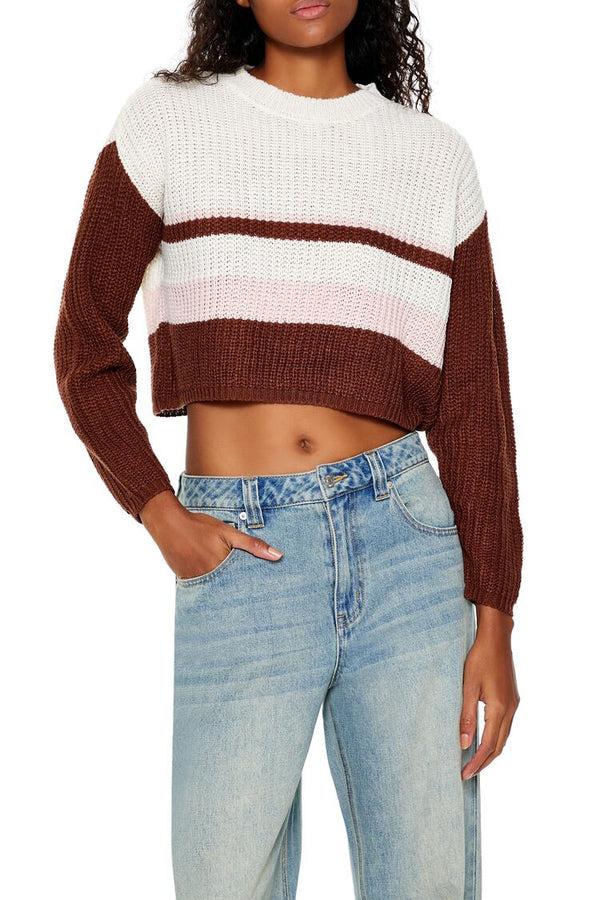 forever 21 Colorblock Cropped Sweater