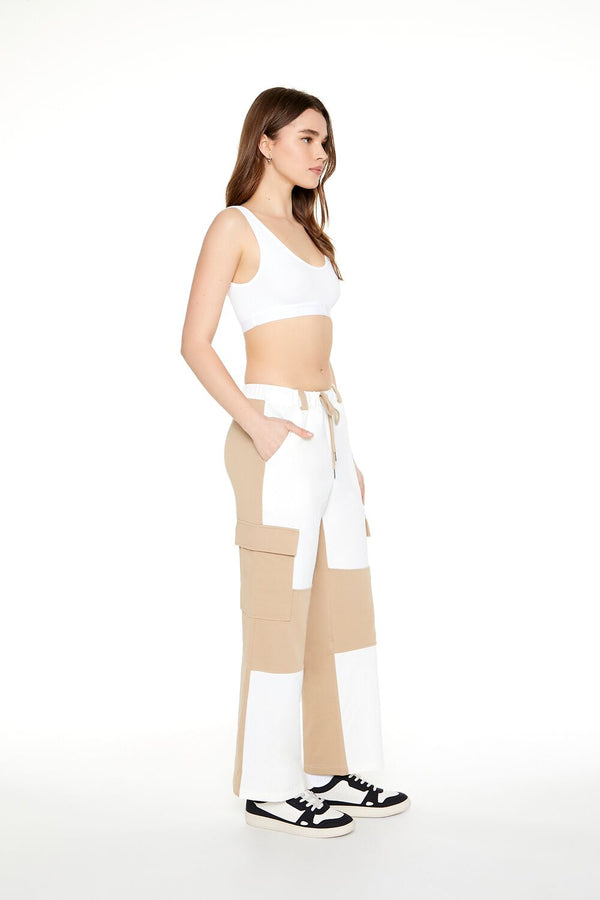 Forever 21 Colorblock Drawstring Cargo Joggers